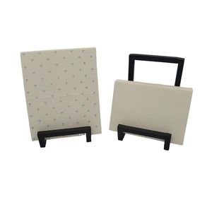 Set of 12 Vintage Blue Fleur de Lis On Off White Blank Note Cards Envelopes